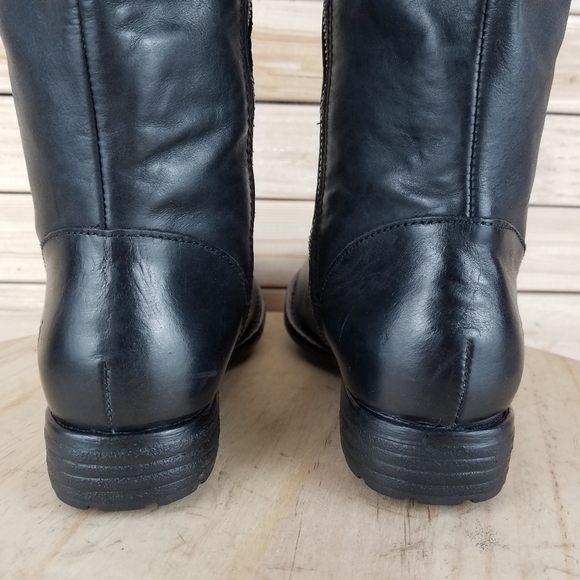 Born Womens 6 M North F71009 Black Leather Side Zip WIDE CALF Riding Boots NEW - Picture 4 of 13